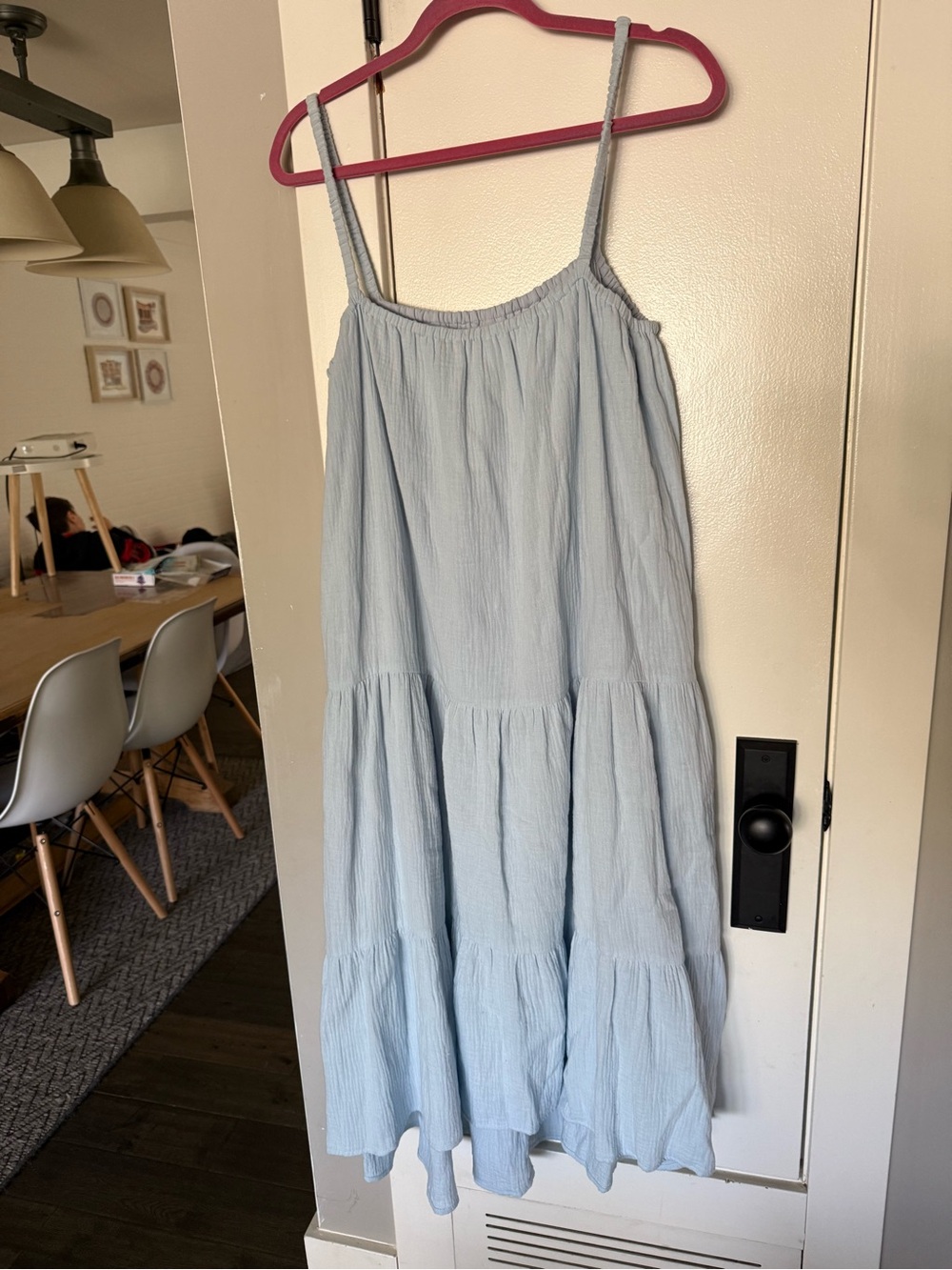 Madison the Lable Light Blue Tiered Spaghetti Strap Maxi Dress - Picture 2 of 5